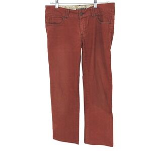 Prana Corduroy‎ Pants Womens 6 Rust Orange Straight Leg Mid Rise Hiking Gorpcore